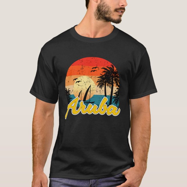 Aruba Souvenirs Caribbean Islands Vacation Vacay M T Shirt (Framsida)