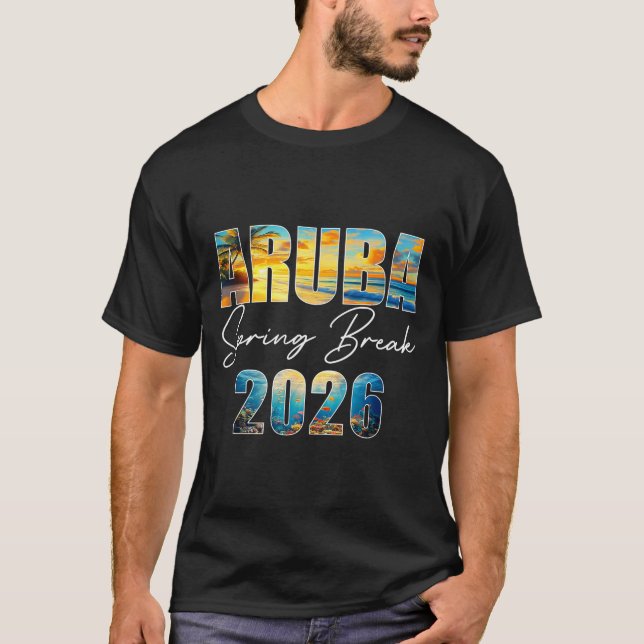 Aruba Spring Break 2026 Summer Vacation Beach  T Shirt (Framsida)