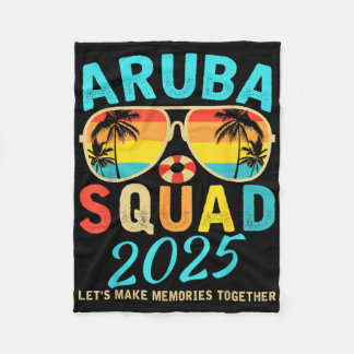 Aruba Squad 2025 Semester Vänner Familj Matchande  Fleecefilt