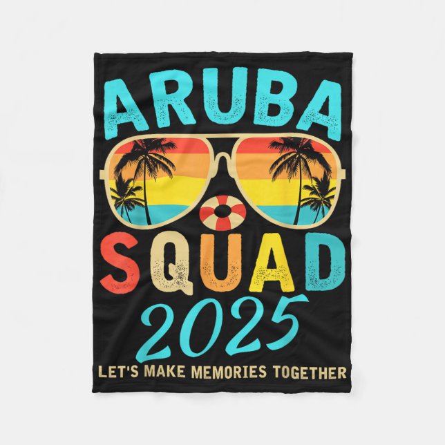 Aruba Squad 2025 Vacation Friends Family Matching  Fleecefilt (Framsidan)