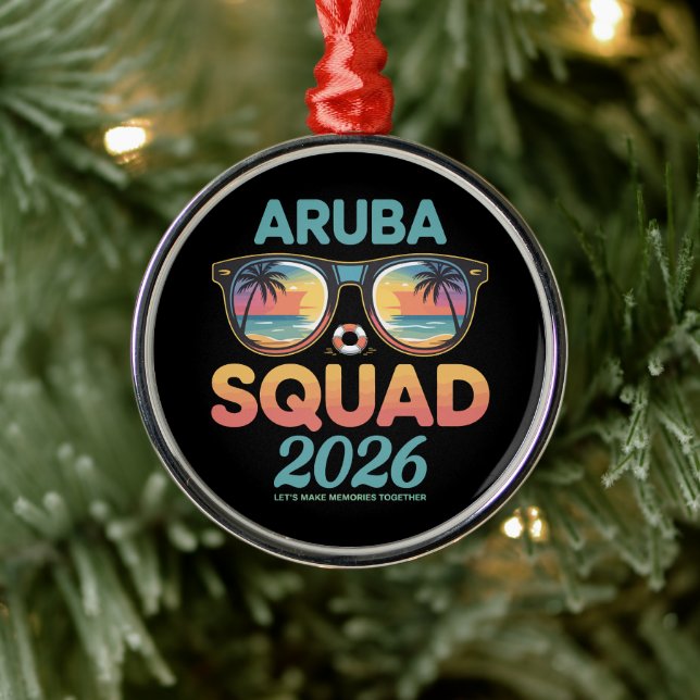 Aruba Squad 2026 Retro Julgransprydnad Metall (Träd)