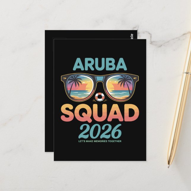Aruba Squad 2026 Retro Vykort (Fram/Back In Situ)