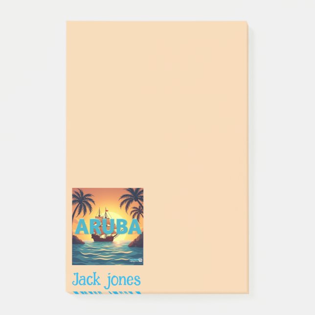 Aruba strand färg anpassa post-it block (Framsida)