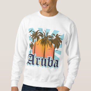 Aruba strandsolnedgång lång ärmad tröja