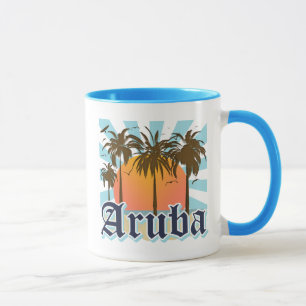 Aruba strandsolnedgång mugg