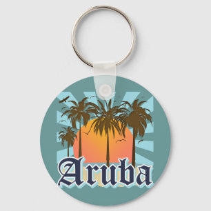 Aruba strandsolnedgång nyckelring