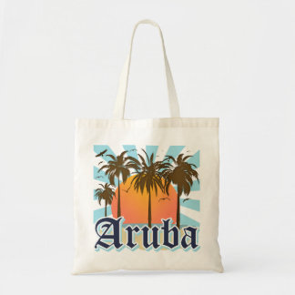Aruba strandsolnedgång tygkasse