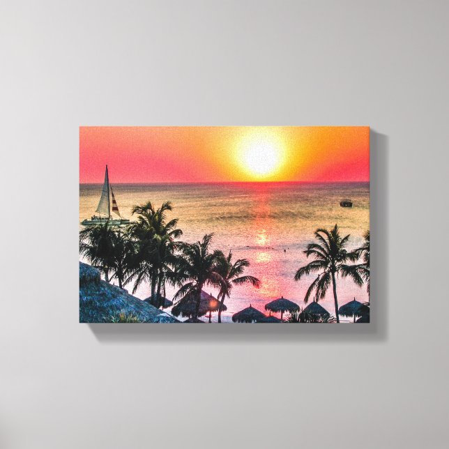 Aruba sunset canvastryck (Framsida)