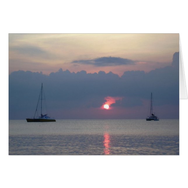 Aruba Sunset Hälsningskort (Framsidan Horizontal)