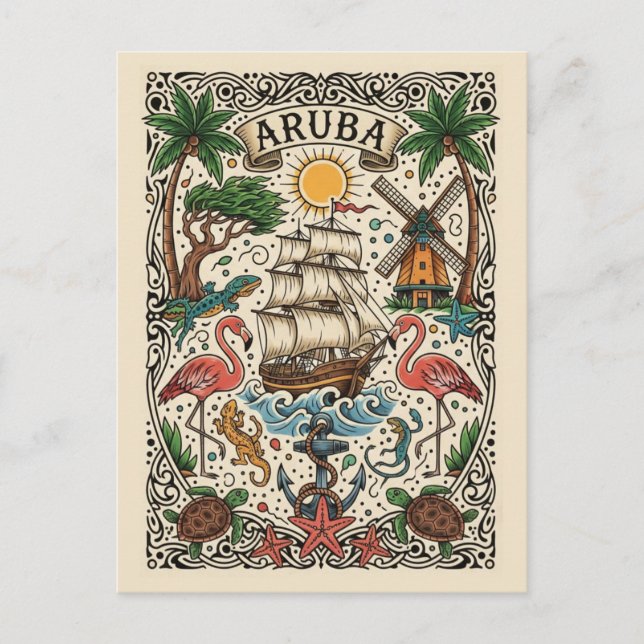 Aruba Travel Vykort (Framsida)