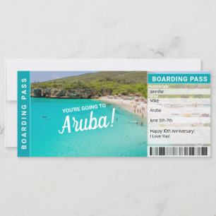Aruba Vacation Gift Boarding Pass Biljett