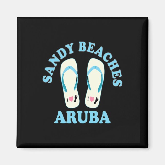 Aruba Vacation Sandy Beacher I Heart Flip Fops Hea Magnet (Framsidan)
