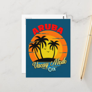 Aruba Vacay Mode på familjergruppsmatchande resor Vykort