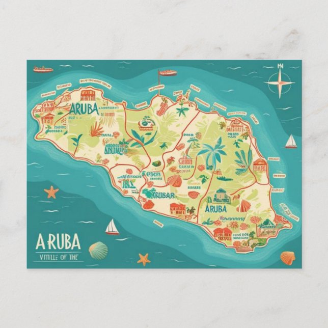 Aruba vacker ö vykort (Framsida)