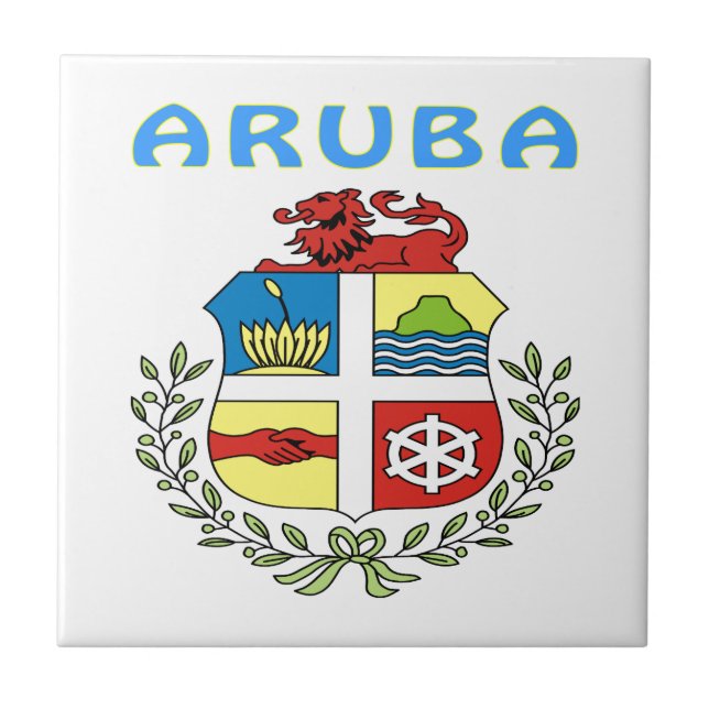 Aruba vapensköld kakelplatta (Framsidan)