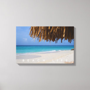 Aruba View Blue Ocean Sandy Beach Life Canvastryck