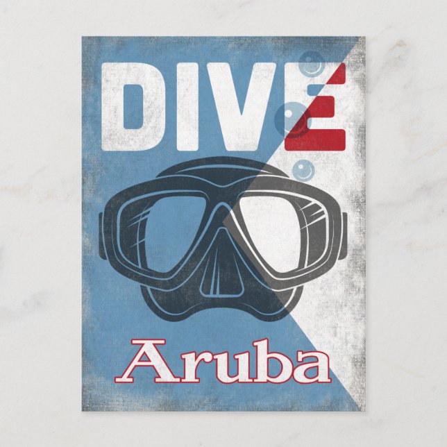Aruba Vintage Dyka Mask Vykort (Framsida)