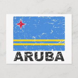Aruba Vintage Flagga Vykort