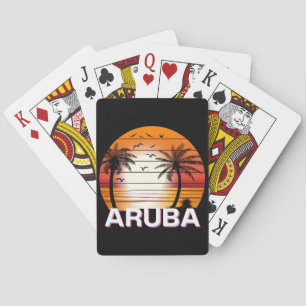 Aruba Vintage Handflatan Träd Sommarbuss Casinokort