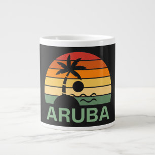 Aruba Vintage Handflatan Träd Sommarbuss Jumbo Mugg