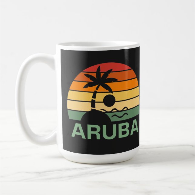 Aruba Vintage Handflatan Träd Sommarbuss Kaffemugg (Vänster)