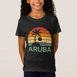 Aruba Vintage Handflatan Träd Sommarbuss T Shirt