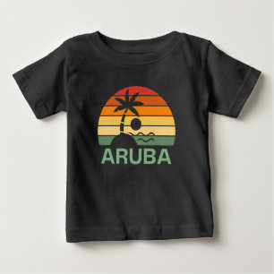 Aruba Vintage Handflatan Träd Sommarbuss T Shirt