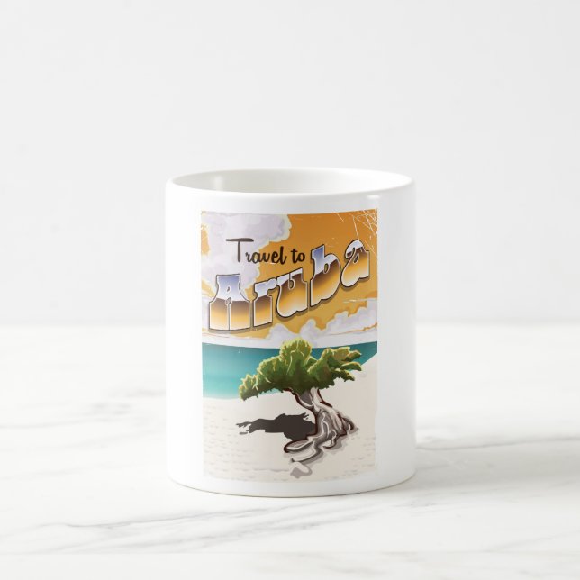 Aruba Vintage strand reseskiss Kaffemugg (Center)