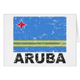 Aruba vintageflagga hälsningskort