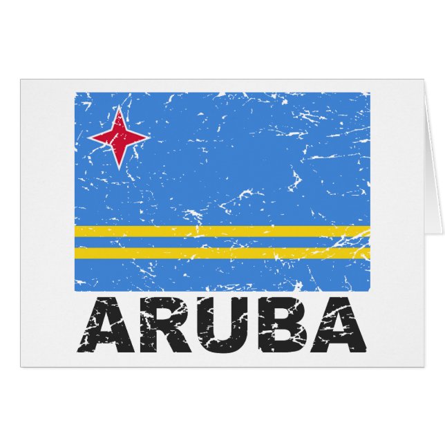 Aruba vintageflagga hälsningskort (Framsidan Horizontal)