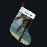 Aruban Beach I Vacker natur Scene Liten Julstrumpa<br><div class="desc">Ibland vill man bara komma till något varmt och tropiskt, och det här bild sammanfattar erfarenheten. Den tropiska scenen visar den vita sandstranden i Aruba med kokokosnöt handflatan träd. Kolla in vår butik om du vill ha fler lugnande strandfoton. Det här bild är också tapet som "Aruban Beach I" i...</div>