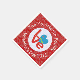 Aruban Flagga Heart Red Kärlek Pappersservett