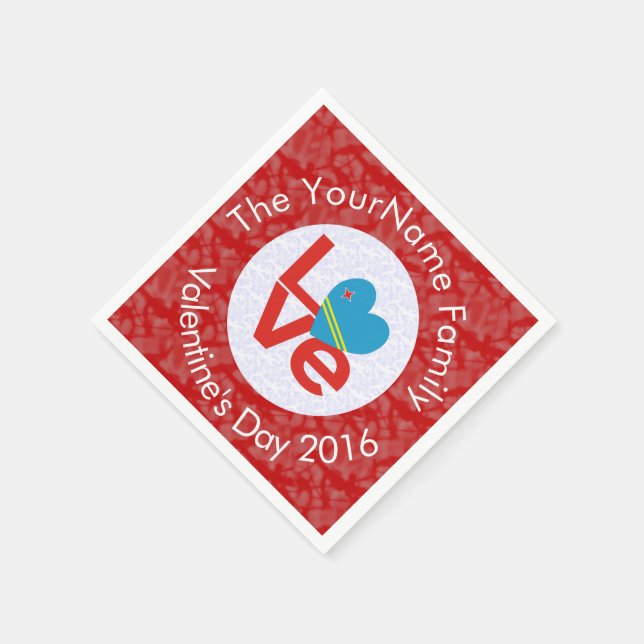 Aruban Flagga Heart Red Kärlek Pappersservett (Hörn)