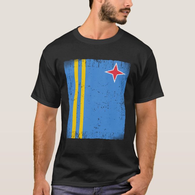 Arubans Flagga Aruba T Shirt (Framsida)