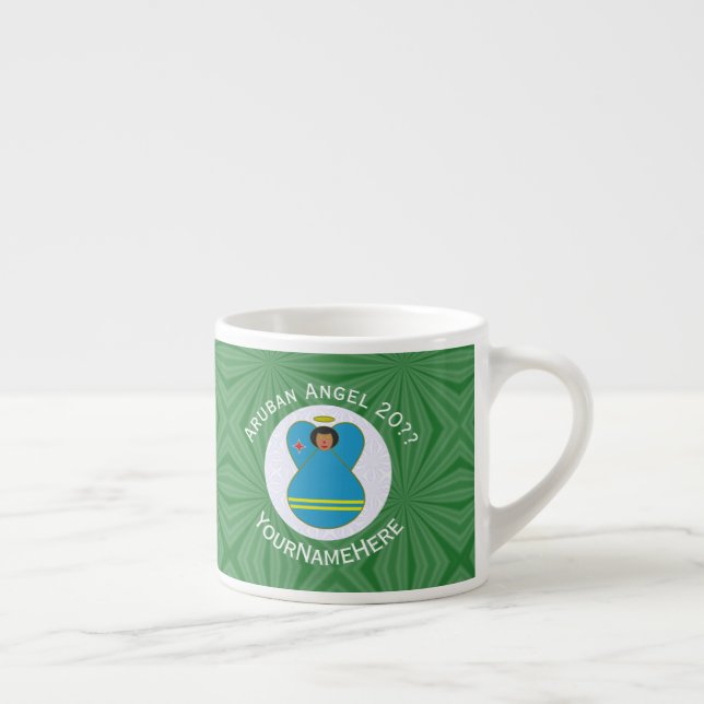 Arubansk flaggängel julpersonifierad  espressomugg (Höger)