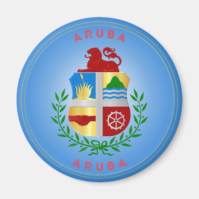 Arubanska kulturarvsemblem magnet (Framsidan)