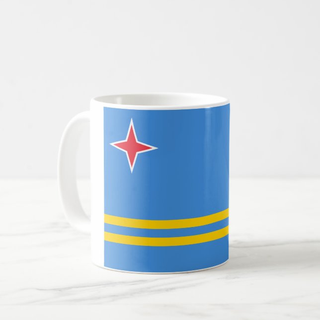 Arubas flagga kaffemugg (Framsida vänster)