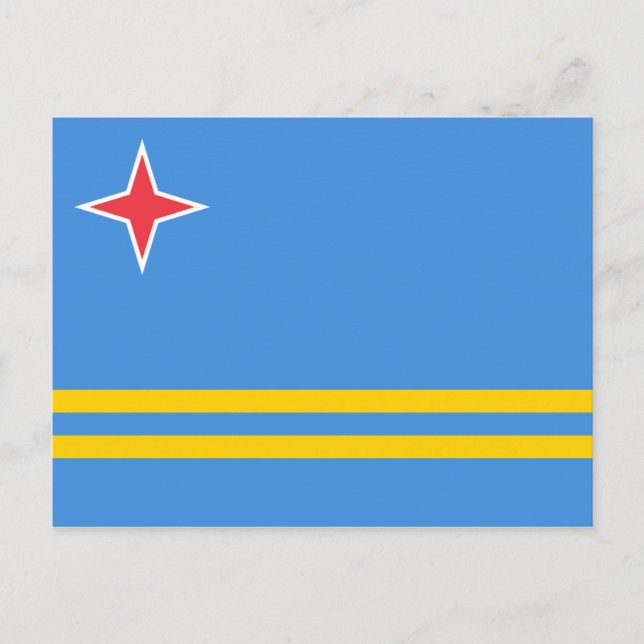 Arubas patriotiska flagga vykort (Framsida)