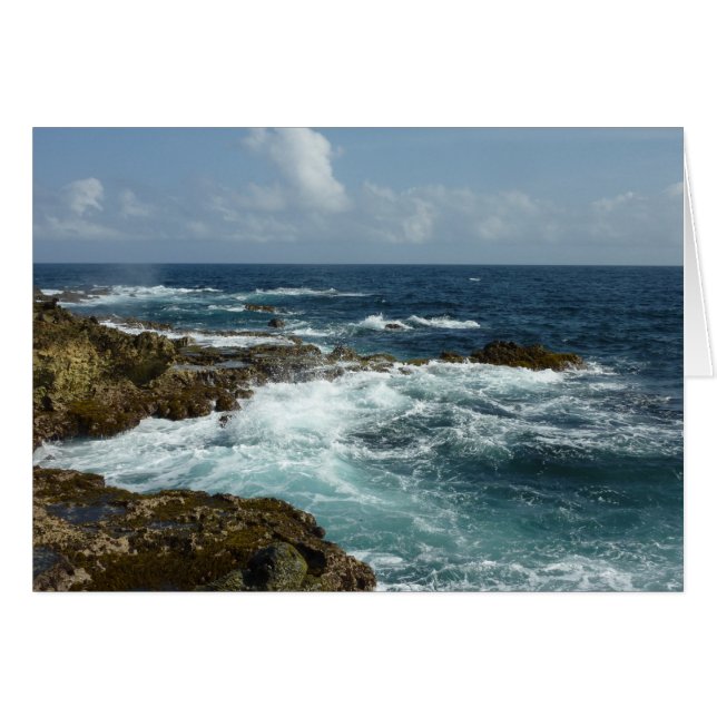 Arubas Rocky Kusten och Blue Ocean Hälsningskort (Framsidan Horizontal)