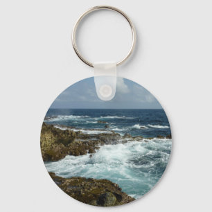 Arubas Rocky Kusten och Blue Ocean Nyckelring