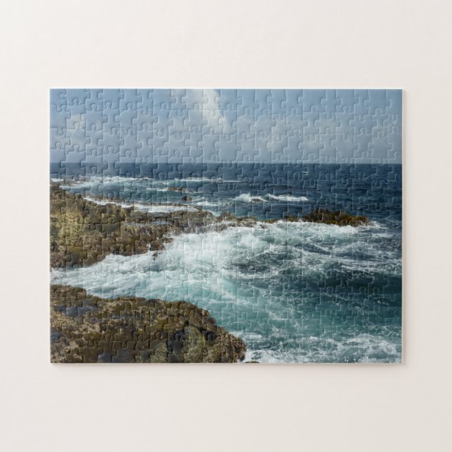 Arubas Rocky Kusten och Blue Ocean Pussel (Horisontell)