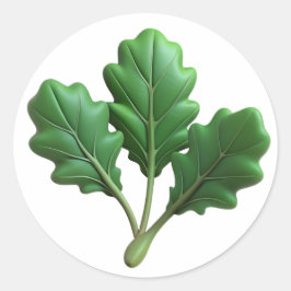 Arugula Plastic 3D - Glossy Round Label Runt Klistermärke