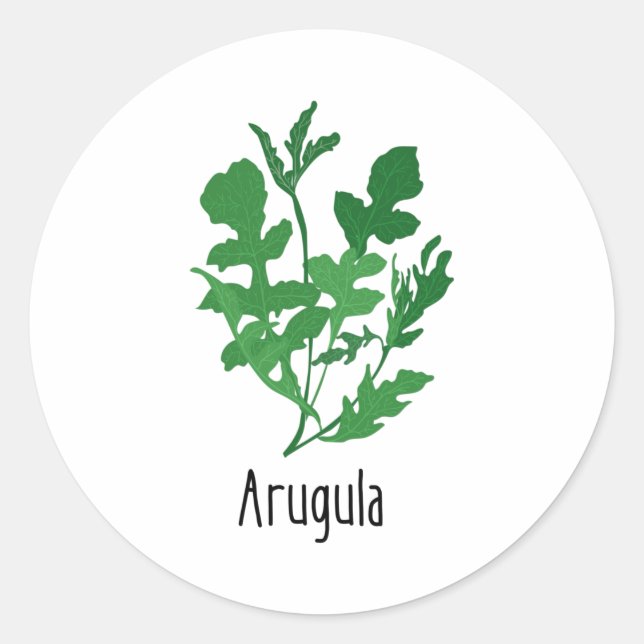 Arugula Spices-Örter Runt Klistermärke (Framsida)