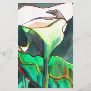 Arum Lily, färgmålning av originalkonst Brevpapper