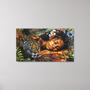 "Arumáya" Jaguars Bloom - Kvinnor i Amazonas Canvastryck