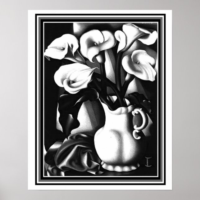 "Arums" Art Deco Print Tamara de Lampicka Poster (Framsidan)