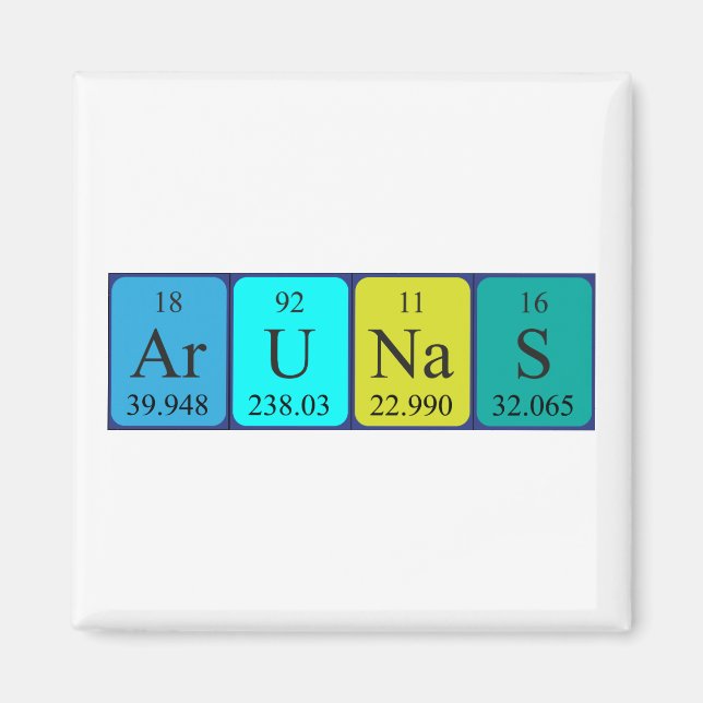 Arunas Perioas bord namn magnet (Framsidan)