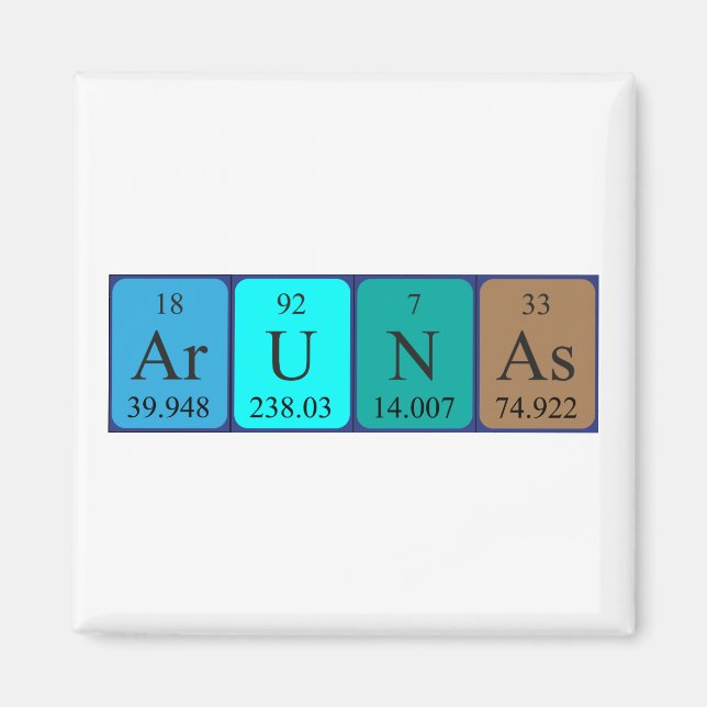 Arunas Perioas bord namn magnet (Framsidan)