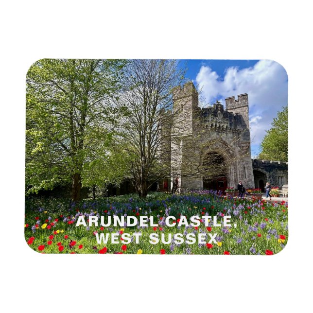 Arundel Castle in Spring Time, Väster Sussex Magnet (Horisontell)