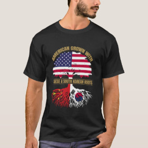 Arv Amerikansk Odlad med Kinesisk Sydkoreansk T Shirt
